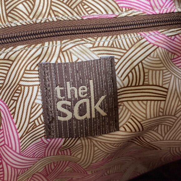 The Sak Pebbled Leather Kendra Crossbody Purse Shoulder Bag Brown Boho Casual - Picture 9 of 10